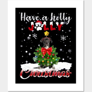 Have A Holly Jolly Christmas Great Dane Dog Xmas Tree Posters and Art